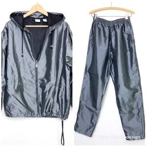 Actra Silver metallic two piece lightweight tracksuit
